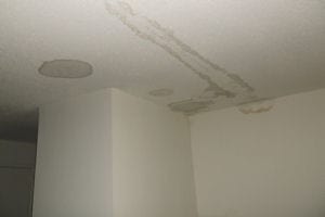 Roof damage leak